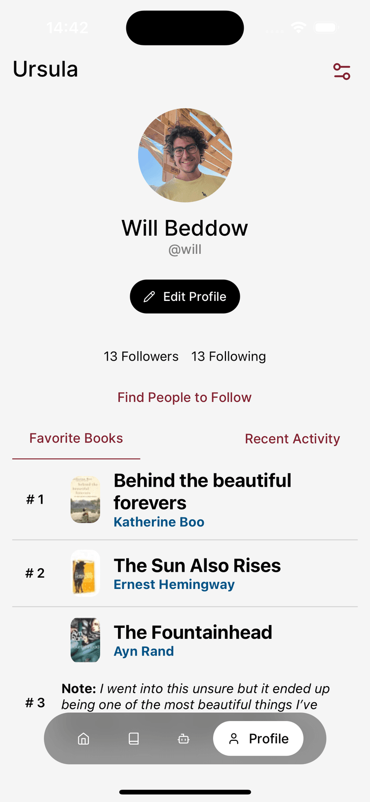 A screenshot of my favorite books on Ursula, with "Behind the Beautiful Forevers" by Katherine Boo in position #1